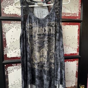 Women's Gray Motorcycle Graphic Tank Top